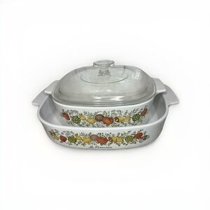 Vtg CorningWare Spice of Life La Marjolaine A-10-B w/Lid, A-2-B‎ 2 Qt Casserole